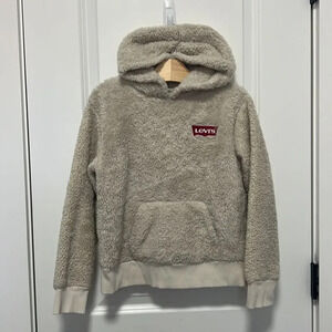 Youth Girl's Levi's Fleece Cream Hoodie Jacket Children Girls size M 10-12 years